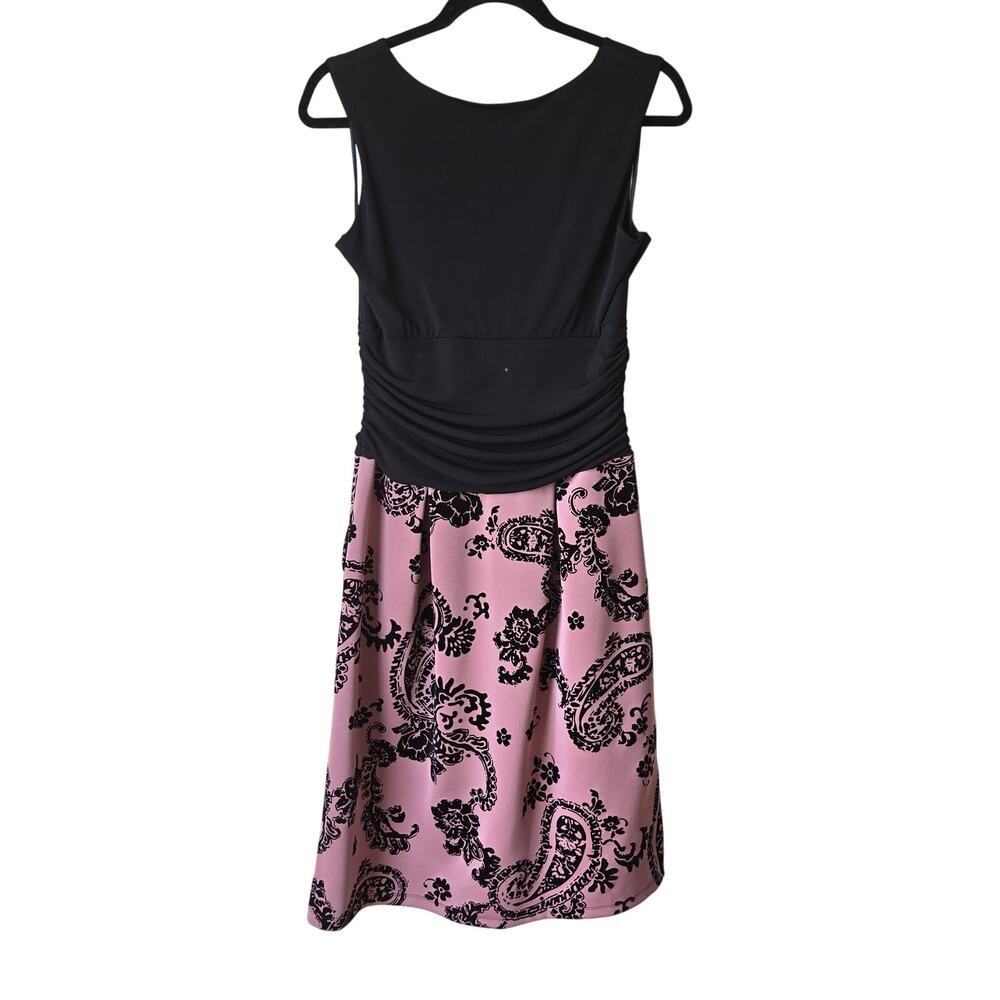 Enfocus Studio sleeveless knee-length dress velvet paisley design Size 12 - Picture 2 of 3